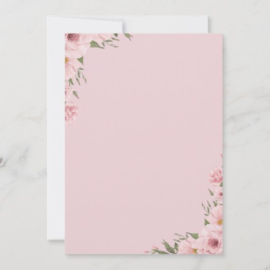 新しいチャプターがテディガールピンクの赤ちゃんシャワーを始める 招待状 (裏面)