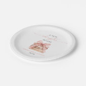 新しいチャプターがピンクボウの本をブライダルシャワー ペーパープレート (アングル)