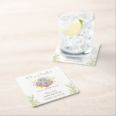 新しいチャプターがフローラハリネズミの赤ちゃんシャワーを始める スクエアペーパーコースター (インサイチュ)