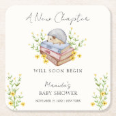 新しいチャプターがフローラハリネズミの赤ちゃんシャワーを始める スクエアペーパーコースター (正面)