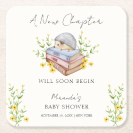 新しいチャプターがフローラハリネズミの赤ちゃんシャワーを始める スクエアペーパーコースター