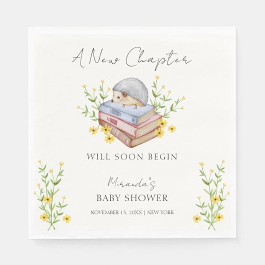 新しいチャプターがフローラハリネズミの赤ちゃんシャワーを始める スタンダードランチョンナプキン (正面)