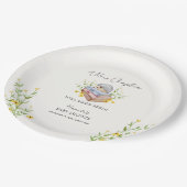 新しいチャプターがフローラハリネズミの赤ちゃんシャワーを始める ペーパープレート (アングル)