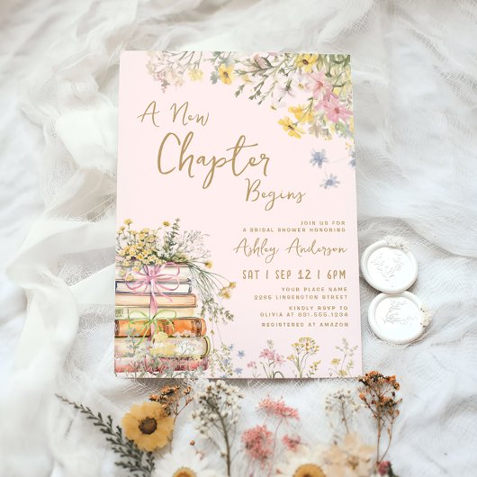 新しいチャプターがワイルドフラワーブライダルシャワーを開始 招待状