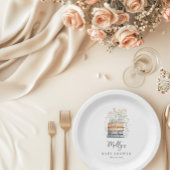 新しいチャプターがワイルドフラワー本の赤ちゃんシャワーを始める ペーパープレート