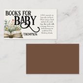 新しいチャプターが始まる赤ちゃんシャワーヴィンテージ野花 エンクロージャーカード (正面/裏面)