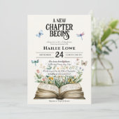新しいチャプターが始まる赤ちゃんシャワーヴィンテージ野花 招待状 (スタンド正面)