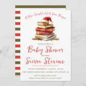 新しいチャプターが始まる、クリスマステーマの赤ちゃんシャワー 招待状 (正面/裏面)