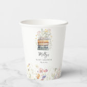 新しいチャプターが本のテーマ赤ちゃんシャワーを始める 紙コップ (裏面)