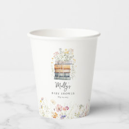 新しいチャプターが本のテーマ赤ちゃんシャワーを始める 紙コップ