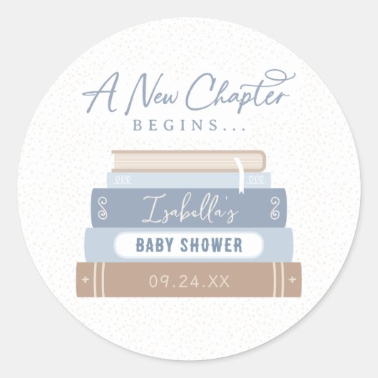 新しいチャプターが赤ちゃんシャワーのシールを始める ラウンドシール (正面)