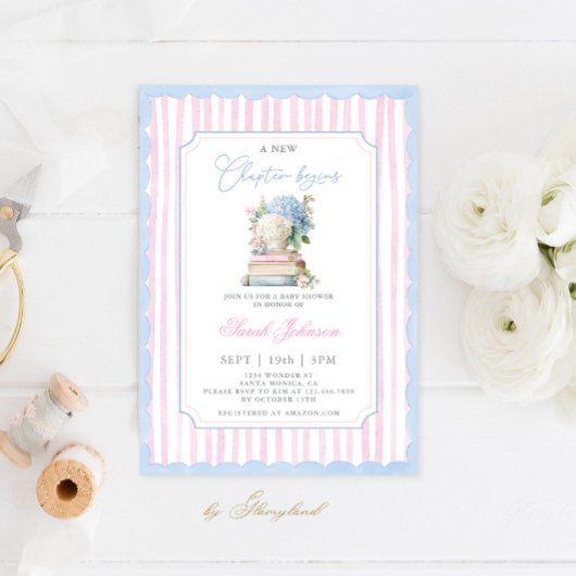 新しいチャプターが赤ちゃんシャワー招待状 招待状