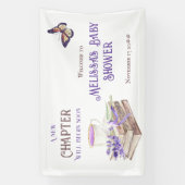 新しいチャプターすぐラベンダーの本ベビーシャワー 横断幕 (縦)