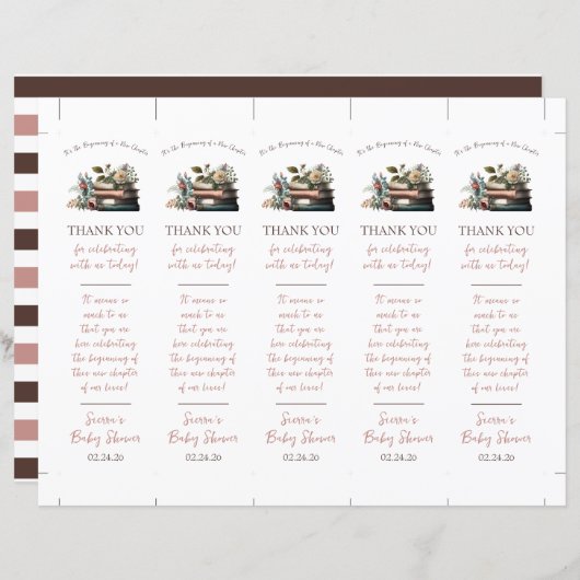 新しいチャプターのブックマークの始まり (正面/裏面)