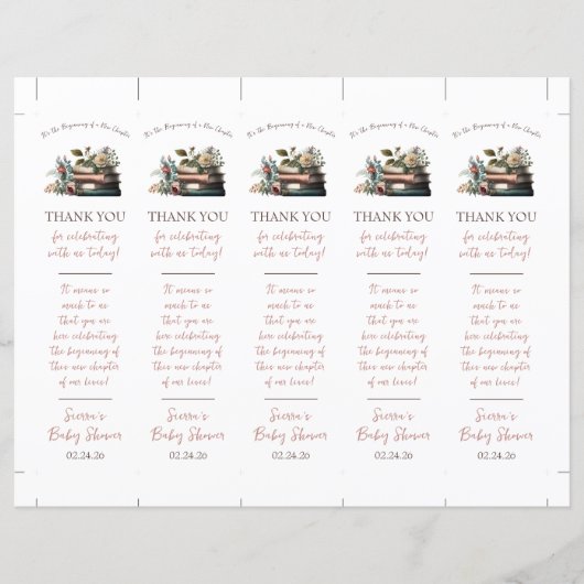 新しいチャプターのブックマークの始まり (正面)