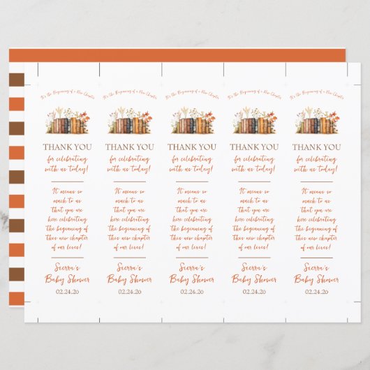 新しいチャプターのブックマークの始まり (正面/裏面)