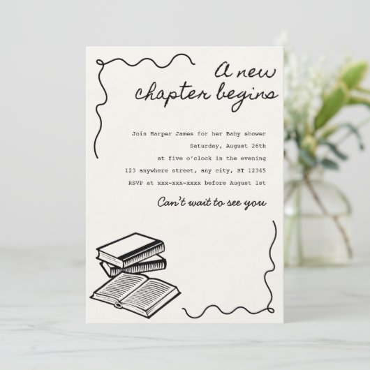 新しいチャプターの赤ちゃんシャワー 招待状 (スタンド正面)