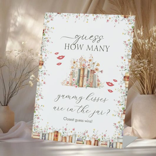 新しいチャプターキスの数を推測するブライダルシャワー 台座サイン