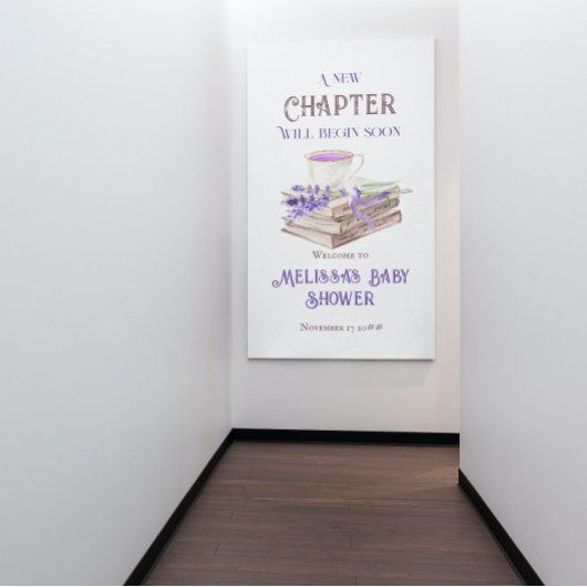 新しいチャプターストーリーブックブックの開始テーマベビーシャワー 横断幕