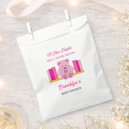 新しいチャプターストーリーブックベビーシャワーピンクテディベア フェイバーバッグ
