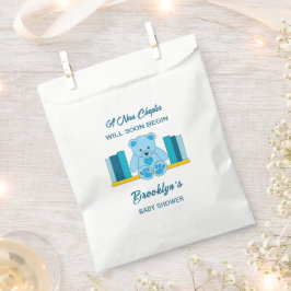 新しいチャプターストーリーブックベビーシャワーブルーテディベア フェイバーバッグ