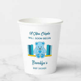 新しいチャプターストーリーブックベビーシャワーブルーテディベア 紙コップ