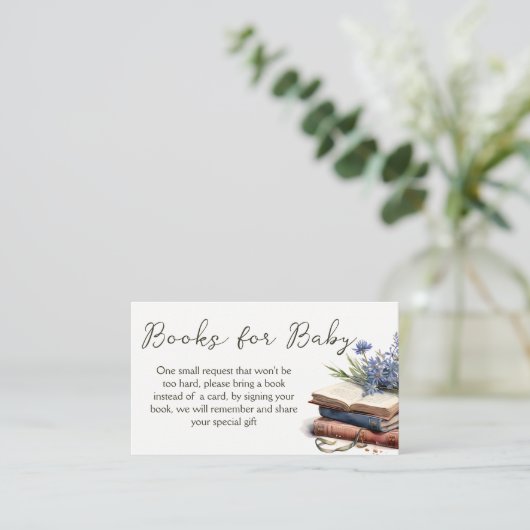 新しいチャプターストーリーブックベビーシャワー予約リクエスト エンクロージャーカード (スタンド正面)