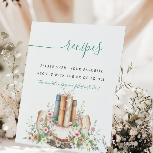 新しいチャプターストーリーブックレシピブライダルシャワーの署名 台座サイン