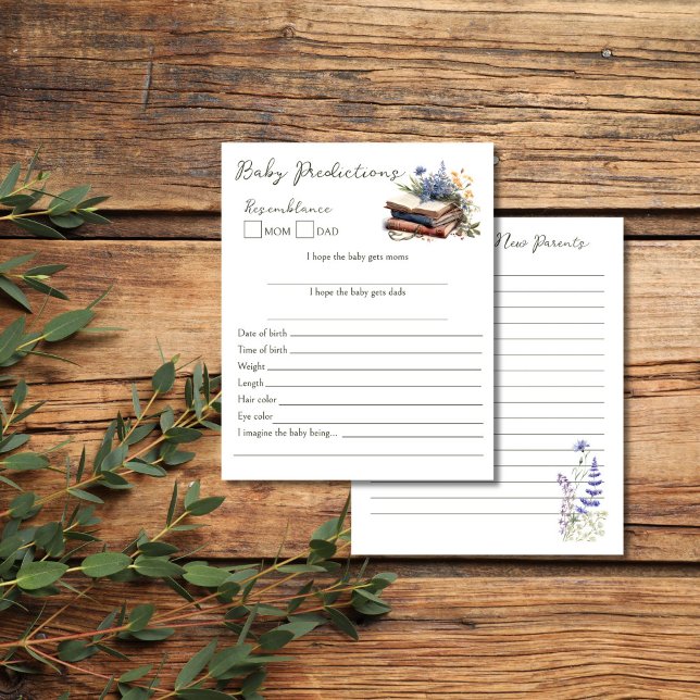 新しいチャプターストーリー本のベビー予測アドバイス (A new chapter story book baby games baby predictions and advice for the new parents card)