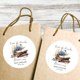 新しいチャプターストーリー本の赤ちゃんシャワーのお願い ラウンドシール