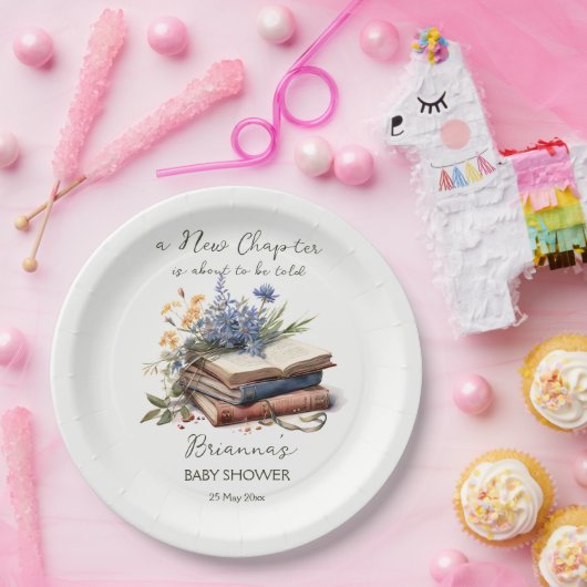 新しいチャプターストーリー本の赤ちゃんシャワー印刷 ペーパープレート (パーティー)