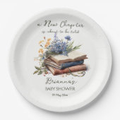 新しいチャプターストーリー本の赤ちゃんシャワー印刷 ペーパープレート (正面)