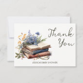 新しいチャプターストーリー本の赤ちゃんシャワー サンキューカード (正面)