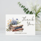 新しいチャプターストーリー本の赤ちゃんシャワー サンキューカード (スタンド正面)