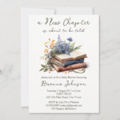 新しいチャプターストーリー本の赤ちゃんシャワー 招待状 (正面)