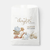 新しいチャプターテーマブルーパンプキンベビーシャワー フェイバーバッグ (正面)