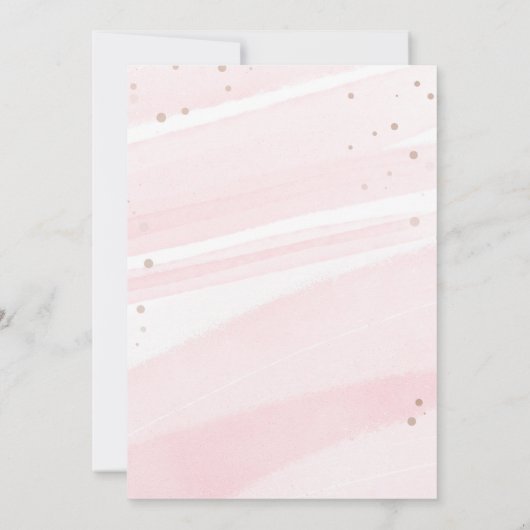 新しいチャプターピンクの弓ワイルドフラワーベビーシャワー 招待状 (裏面)