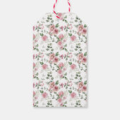 新しいチャプターピンクフローラバウ赤ちゃんシャワーありがとう ギフトタグ (裏面)