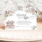 新しいチャプターピンクボウ赤ちゃんシャワーおむつラッフル エンクロージャーカード