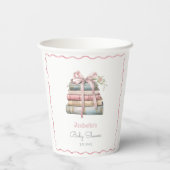 新しいチャプターピンクリボンボーガールベイビーシャワー 紙コップ (裏面)
