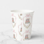 新しいチャプターピンクリボン弓ヴィンテージ赤ちゃんシャワー 紙コップ (右)