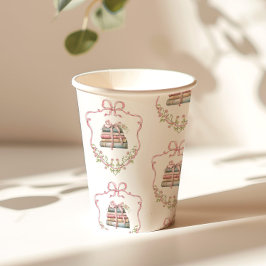 新しいチャプターピンクリボン弓ヴィンテージ赤ちゃんシャワー 紙コップ