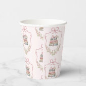 新しいチャプターピンクリボン弓ヴィンテージ赤ちゃんシャワー 紙コップ (右)
