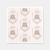 新しいチャプターピンクリボンBowコケット赤ちゃんシャワー スタンダードカクテルナプキン (正面)