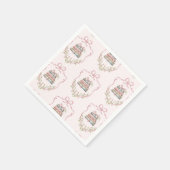 新しいチャプターピンクリボンBowコケット赤ちゃんシャワー スタンダードカクテルナプキン (角)