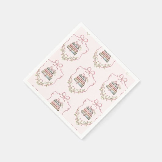 新しいチャプターピンクリボンBowコケット赤ちゃんシャワー スタンダードカクテルナプキン (角)