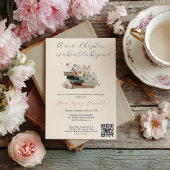 新しいチャプターフローラストーリーブックブライダルシャワー 招待状