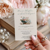 新しいチャプターフローラストーリーブックブライダルシャワー 招待状