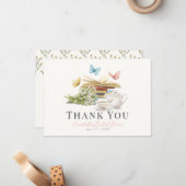 新しいチャプターフローラブライダルシャワーありがとう ノートカード (正面/裏面インサイチュ)