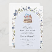 新しいチャプターフローラ男の子ベビーシャワー 招待状 (正面/裏面)